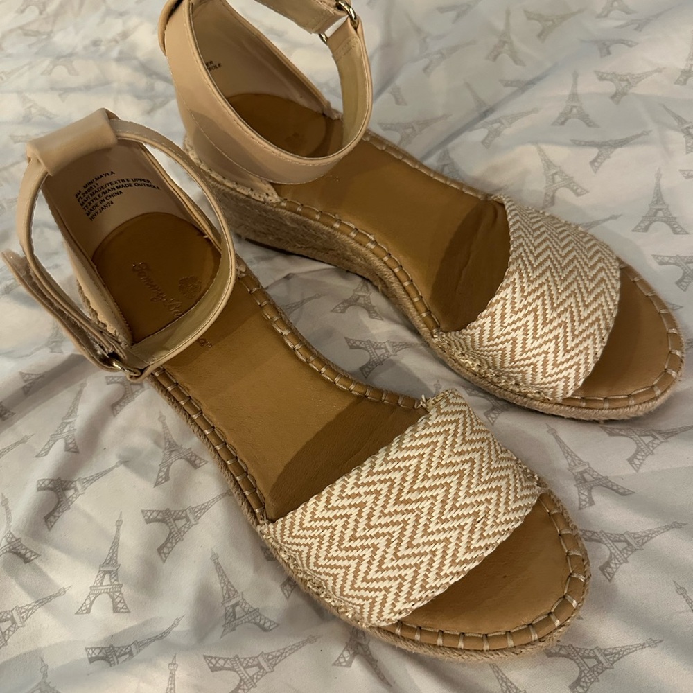 Women's Beige Wedge Sandals